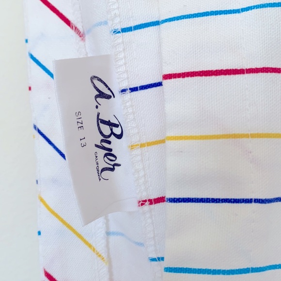 Vintage A.Byer White/Rainbow Striped Romper - Picture 3 of 5